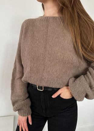Базовый свитер из шерсти альпака на шёлке