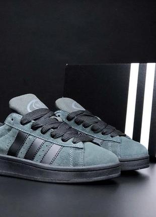 Р.41-45 кроссовки adidas campus серо/черные зима ks 11892