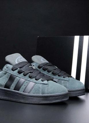 Р.41-45 кроссовки adidas campus серо/черные зима