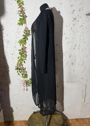 Черный халат парео накидка пляжная с завязками 🏝️🖤 размер xs/s/m5 фото