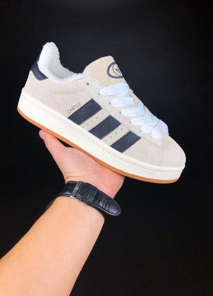 Р.37-41 кроссовки adidas campus бежево/черные зима1 фото