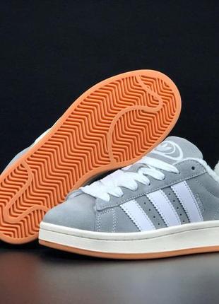 Р.37-41 кроссовки adidas campus серо/бело/бежевые зима2 фото