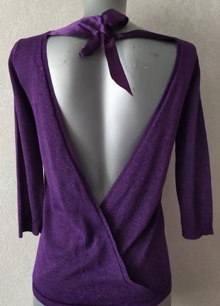 Mim,франция!нарядный фиолетовый свитер с открытой спиной. 38/10/s2 фото