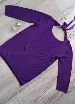 Mim,франция!нарядный фиолетовый свитер с открытой спиной. 38/10/s
