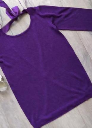 Mim,франция!нарядный фиолетовый свитер с открытой спиной. 38/10/s4 фото
