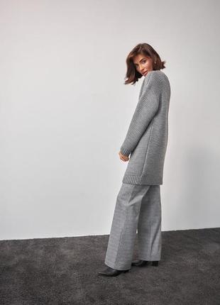 Женская вязаная туника-джемпер серого цвета. модель 2549 trikobakh. размер ун 42-527 фото