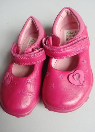 Туфли ст.13 см clarks 4 g розовые малиновые2 фото