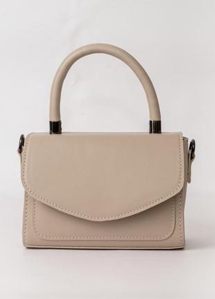 Сумка клатч крос боді з високими ручками екошкіра бежева 586158