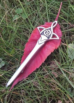 Вінтажна шотландська  брошка  кілт-пін у вигляді меча5 фото