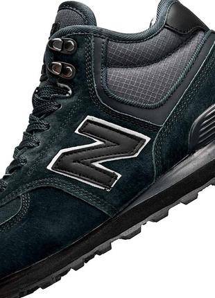 Зимові жіночі кросівки new balance 574 high dark gray fur8 фото