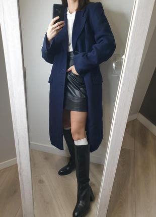 Актуальное длинное шерстяное пальто винтаж винтажное макси миди однобортное8 фото