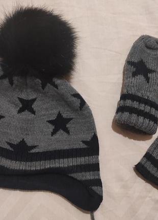 Комплект шапка+перчатки от h&amp;m2 фото