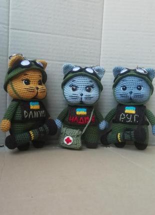 Котик військовий м'яка іграшка патріотичний подарунок сувенір ручна робота handmade1 фото