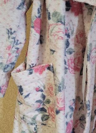 Махровый халат , с розами6 фото