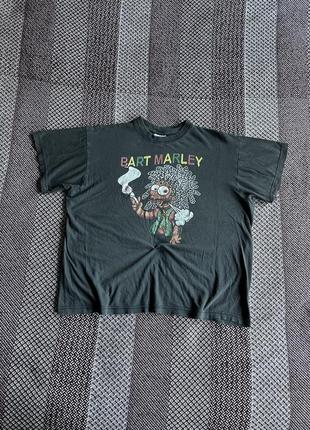 Gildan vintage merch bart marley smoke print футболка мерч оригінал б у1 фото