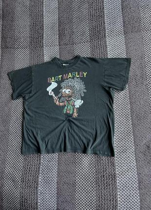 Gildan vintage merch bart marley smoke print футболка мерч оригінал б у2 фото