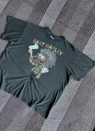 Gildan vintage merch bart marley smoke print футболка мерч оригінал б у3 фото