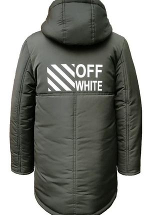 Зимняя куртка для мальчика на овчине/ пальто хаки для подростков (152 158 164 170), подростковая парка на зиму4 фото