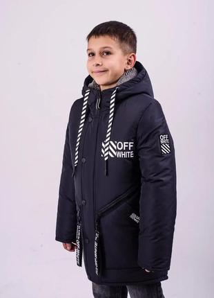 Зимняя куртка для мальчика на овчине/ пальто хаки для подростков (152 158 164 170), подростковая парка на зиму7 фото