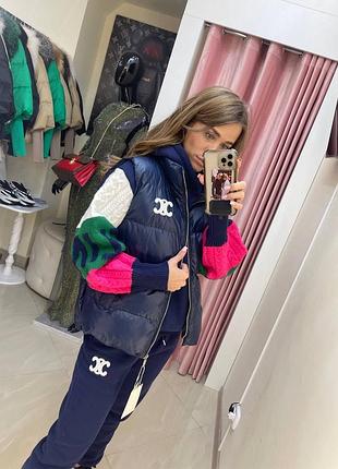 Костюм теплий із жилеткою-трійка в стилі celine