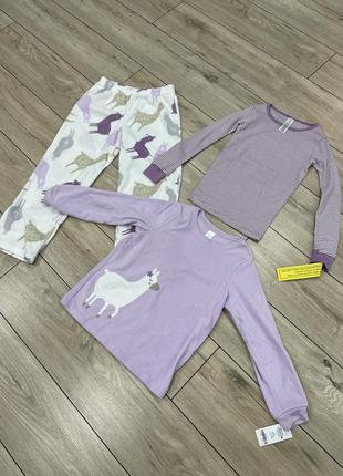 Фирменная пижама carter’s 3в1, флисовая пижама+ хлопковый лонг