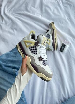 Nike air jordan 4 white beige bordo