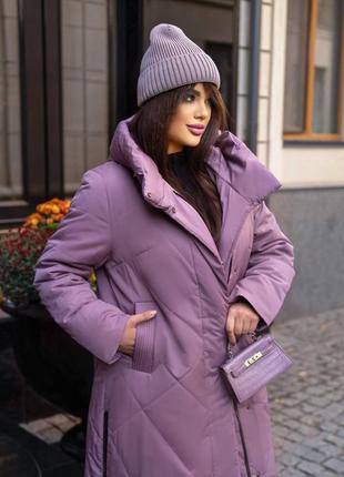 Жіноча зимова довга куртка на кнопках і на блискавці розміри дуже великі2 фото