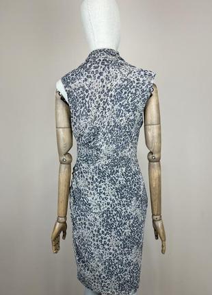 Allsaints сукня платття тваринний принт міді міні авангард бохо шифон корсет6 фото