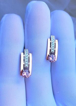 Серебряные серьги с золотом