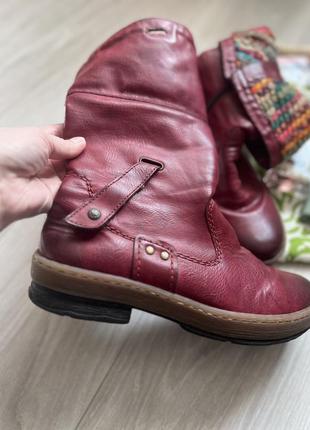 Зимние кожаные сапоги ботинки rieker5 фото