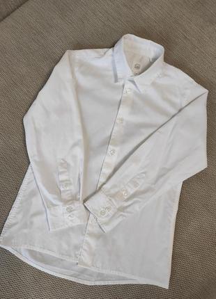 Рубашка белая для мальчика, 122 см