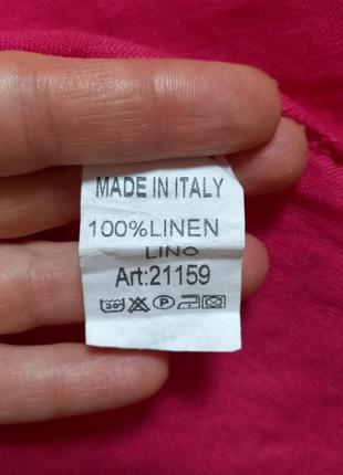 Блуза,рубашка,туника  оверсайс  свободного кроя,ботал, льняная  100% лен премиум качества,яркая ,фуксия италия качественная  ,новая.3 фото