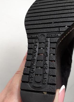 Теплі зимові черевики напівчобітки замшеві на хутрі танкетка6 фото