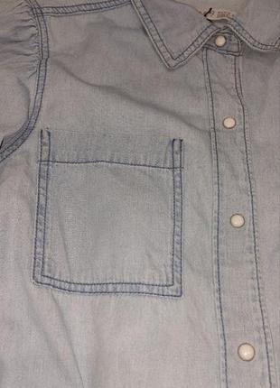 Рубашка джинсовая с объемными рукавами5 фото