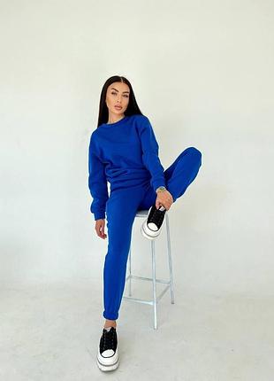 Женский теплый спортивный костюм на флисе утепленный зима без капюшона