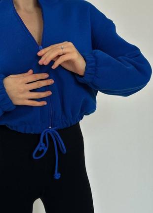 Худи укороченное электро электрик молочный