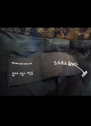 Двубортное пальто zara, кокон, реглан, оверсайз, на с,м, шерсть, леопардовый принт5 фото