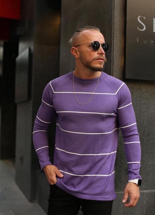 Якісний преміум светр в смужку чоловічий стильний турецького виробництва