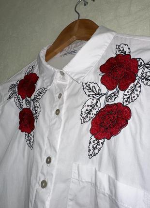 Рубашка с вышивкой, вышиванка от zara 🌹3 фото