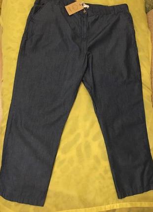 Легкие укороченные брюки из летнего джинса-2 фото