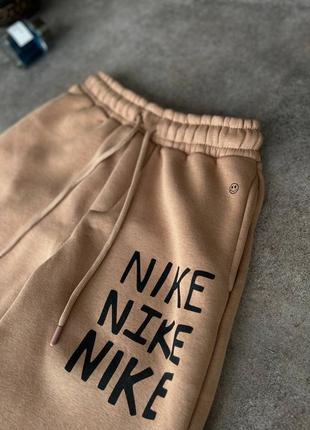 Люксові спортивні штани на флісі  в стилі найк якісні чоловічі теплі зимові nike преміум5 фото