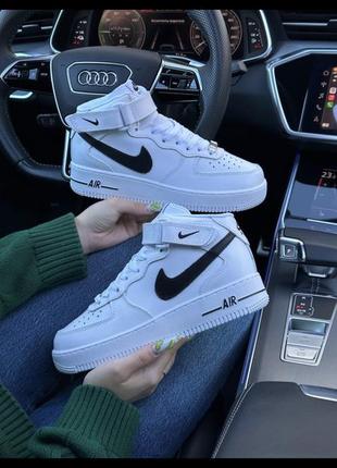 Nike air force 1 high white black fur