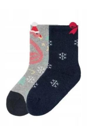 Махрові новорічні шкарпетки набором 2в1, р.31-341 фото