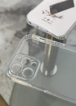 Прозорий сіліконовий чохол на iphone 12 pro з закритою камерою2 фото