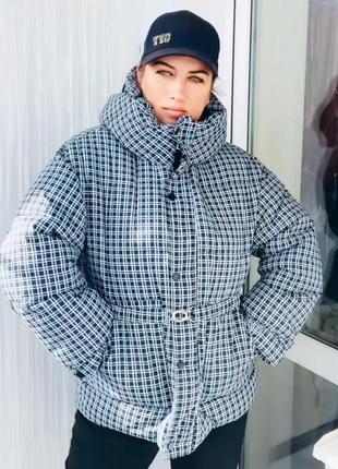 Куртка жіноча у клітинку зима/напівбатал