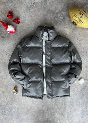 Премиум кожаная зимняя куртка до -20 мужская стильная качественная из эко кожи2 фото