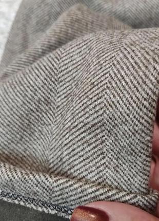 Удобные теплые твидовые брюки с высокой посадкой на резинке осень-зима 48-54 размеры серые2 фото