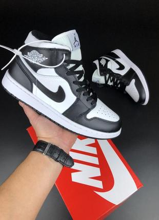 Nike air jordan 1 retro кроссовки мужские кожаные топ качество зимние с мехом ботинки сапоги высокие теплые найк джордан