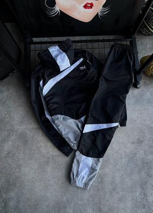 Стильный ретро костюм в стиле найк nike old school брендовый качественный мужской комплект ветровка мастерка и штаны5 фото