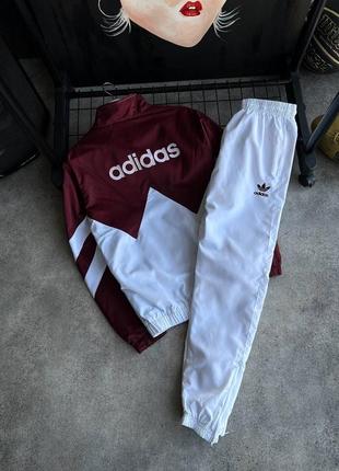 Стильний ретро костюм в стилі adidas адідас old school брендовий якісний чоловічий комплект вітрівка мастерка і штани з вишивкою5 фото